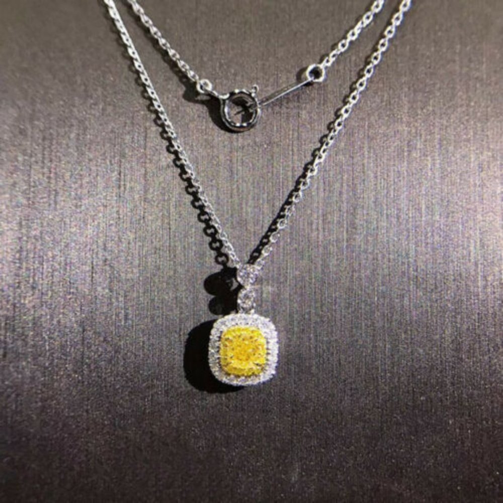 New 925 Silver Citrine Necklace - Picture 3 of 4